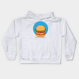 Hamburger cartoon illustration with text Kids Hoodie